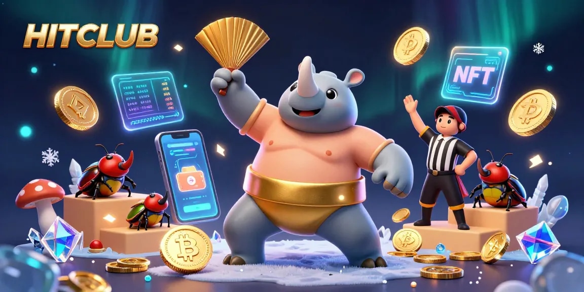 Experience HITCLUB's thrilling action with a dynamic beetle sumo match and crypto elements.