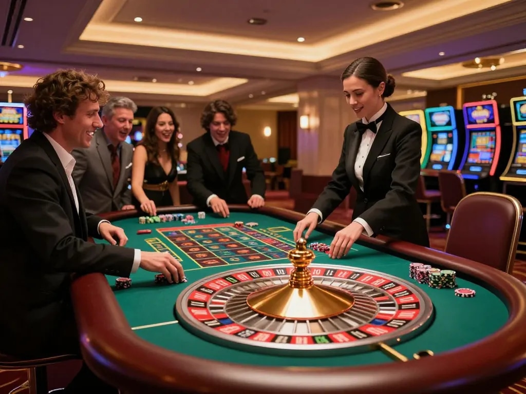Experience the thrill of betting at the luxurious roulette table at 789win1 casino.