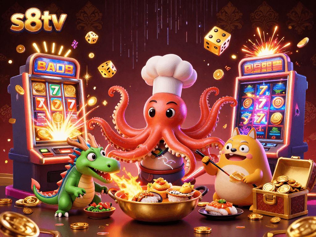 s8tv showcases thrilling moments with vibrant characters in a dynamic online casino setting.