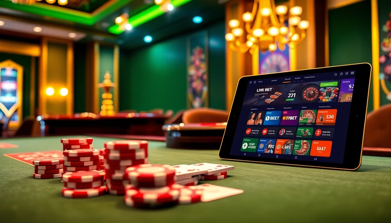 Engage with exciting gameplay at Link 9BET in a vibrant casino setting.