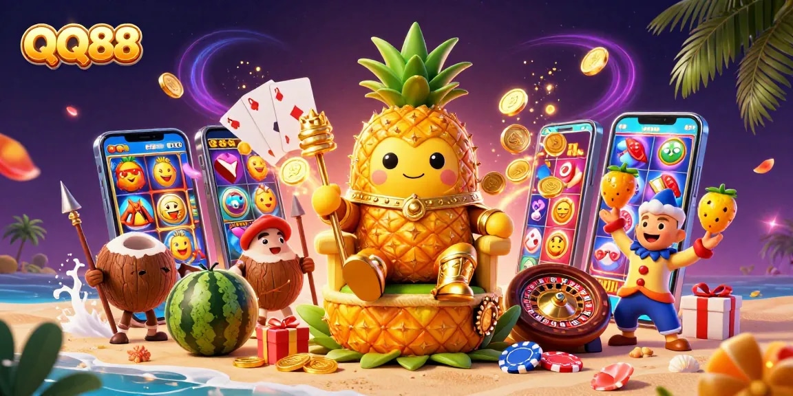 Join the excitement at QQ88 Casino with vibrant games and legendary characters in a colorful online gaming scene.