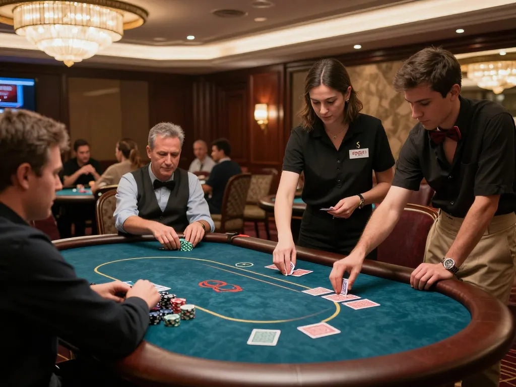 Experience the thrill of 58winwin vip in a luxurious casino setting with professional gaming tables and elegant decor.