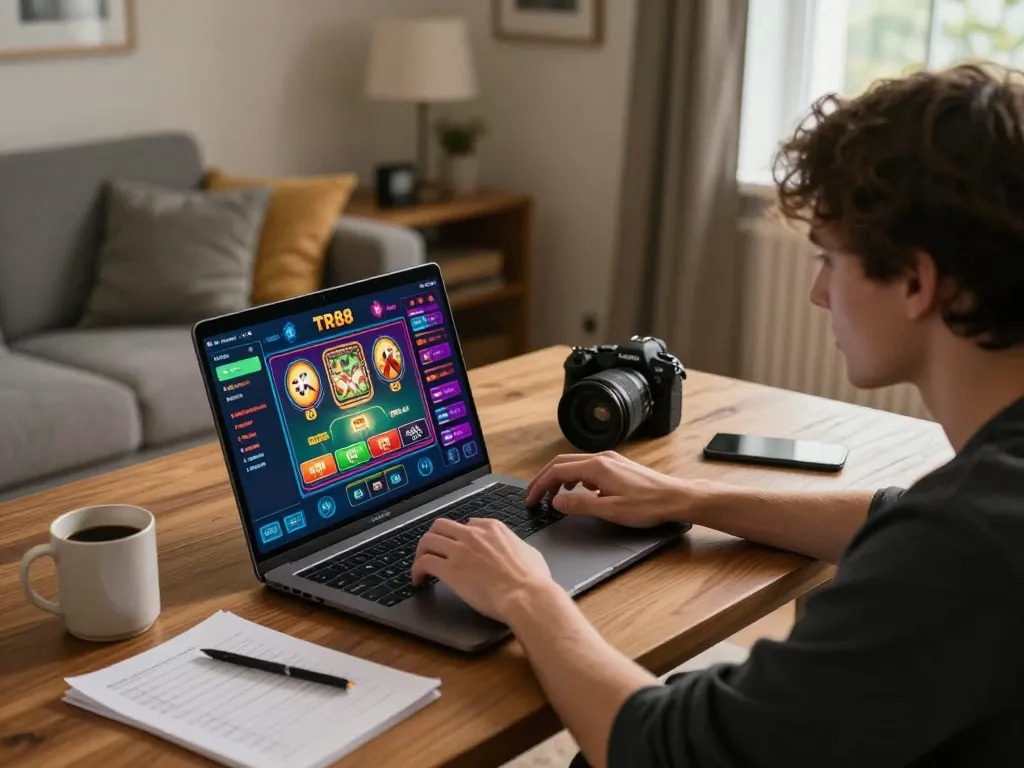 Engaged player strategizing on TR88 for online gaming success
