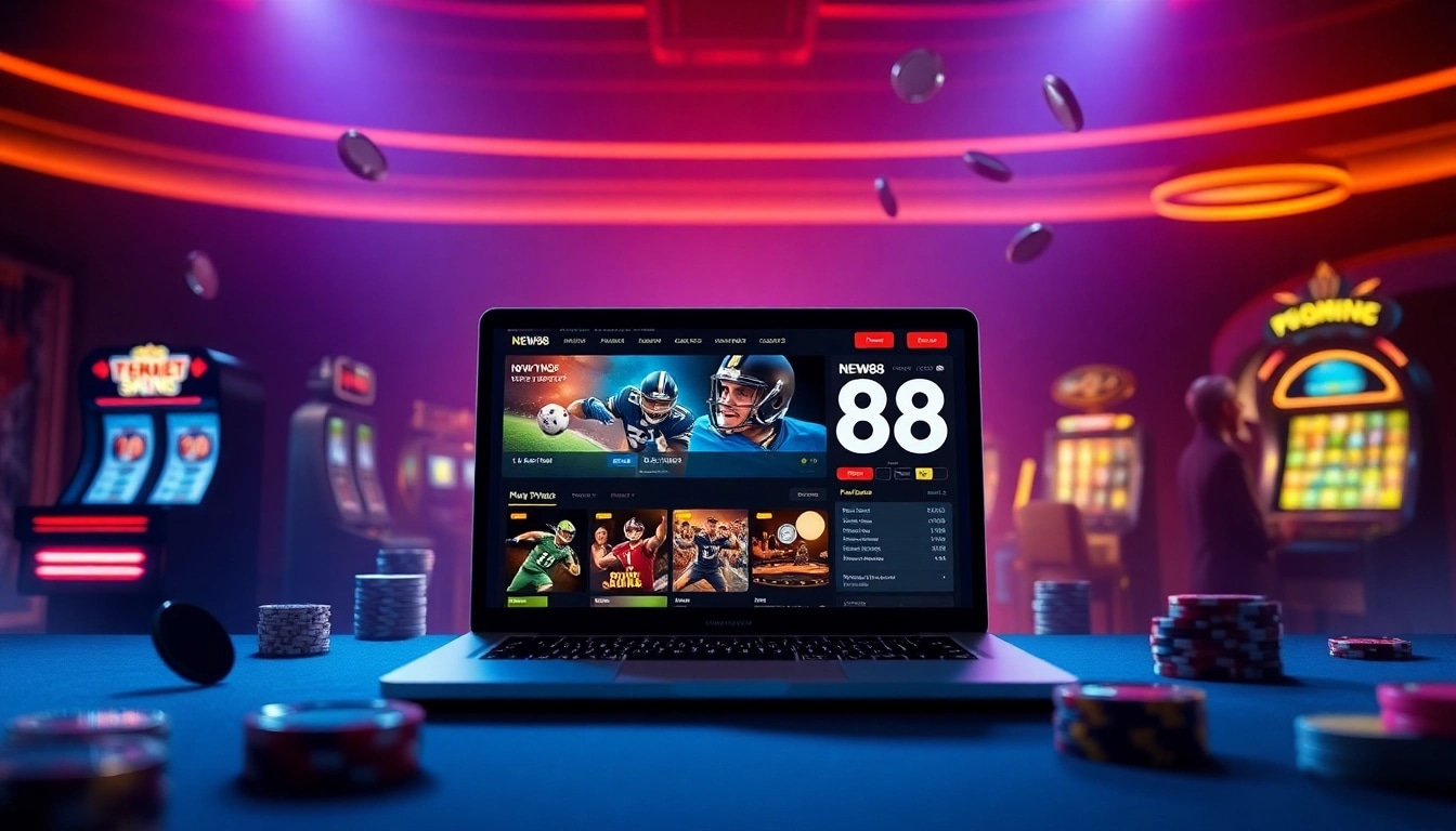 Dynamic online gambling experience at new88go.com featuring diverse betting options and a thrilling atmosphere.