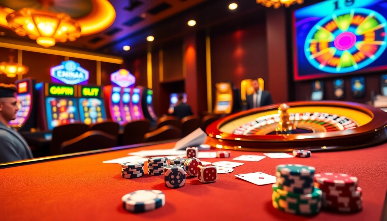 Experience the thrilling gameplay of 88aa at a vibrant casino table, filled with chips and cards.