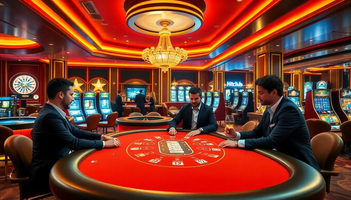 Hitclub provides an exciting poker gaming experience in a luxurious casino environment.