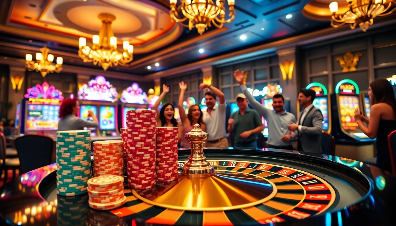 Experience the thrill of gambling at TR88.autos with a lively roulette table scene.