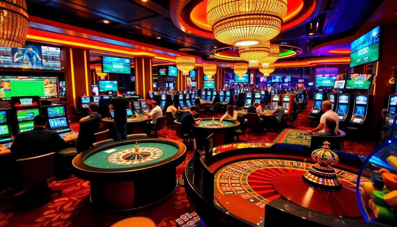 Experience thrilling games at nhà cái cm88 casino with colorful tables and diverse players.