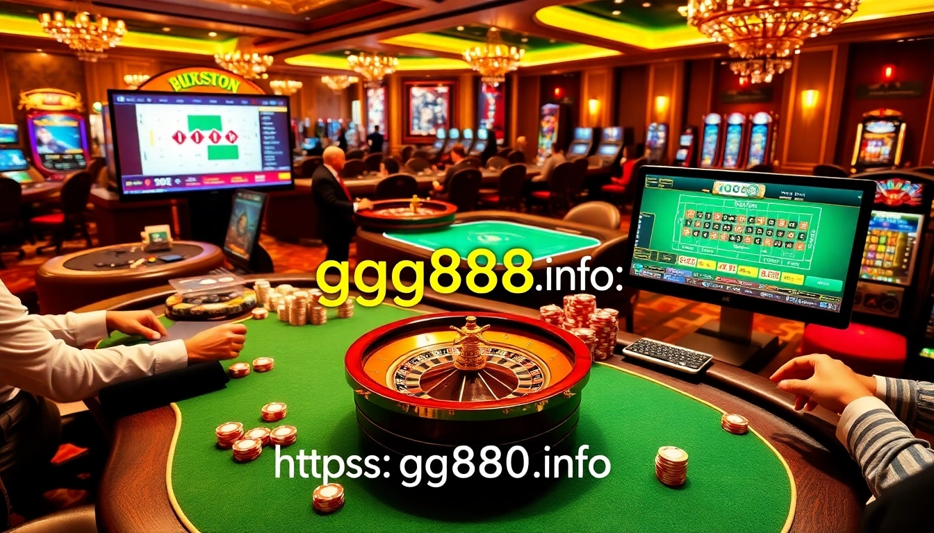 Experience excitement at https://gg888.info/ with a vibrant casino scene featuring online gambling games.