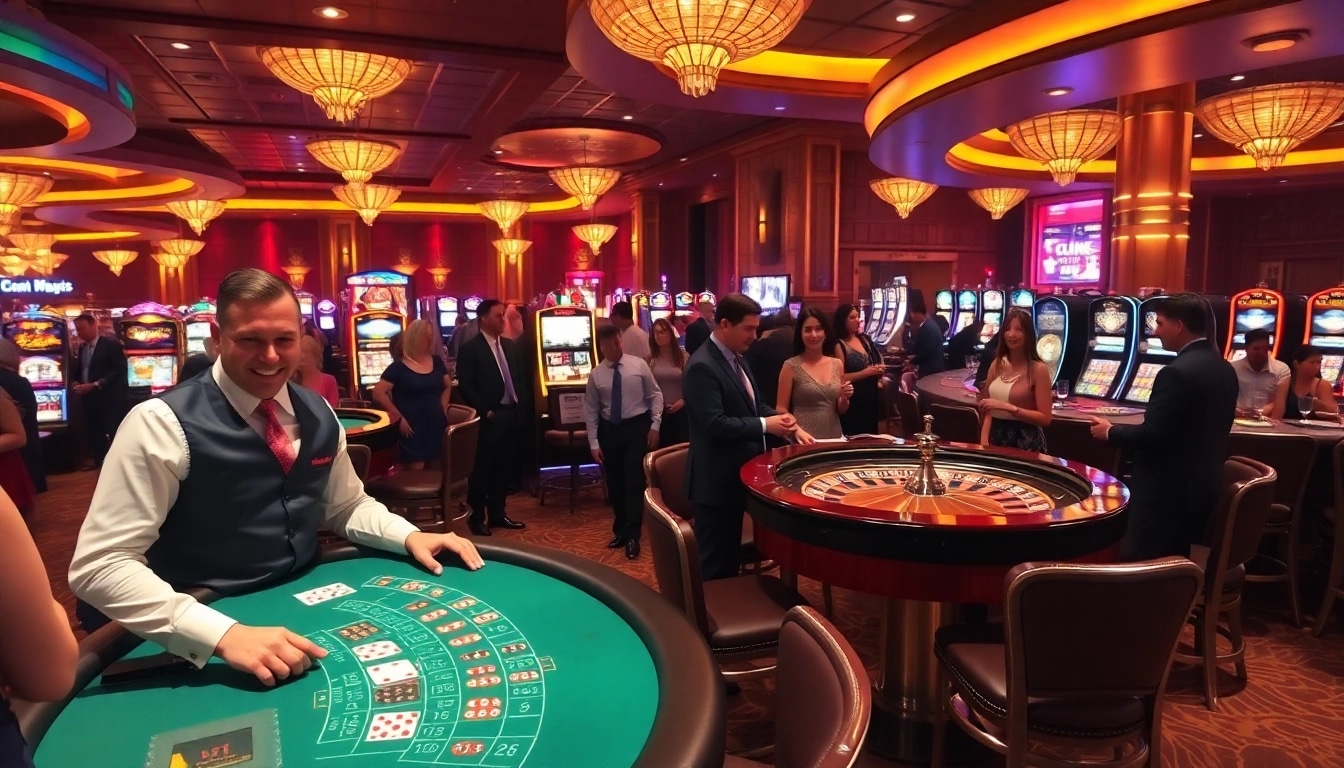 Experience the vibrant hub of casino gaming at trang chủ hubet with professional dealers and thrilling slot machines.