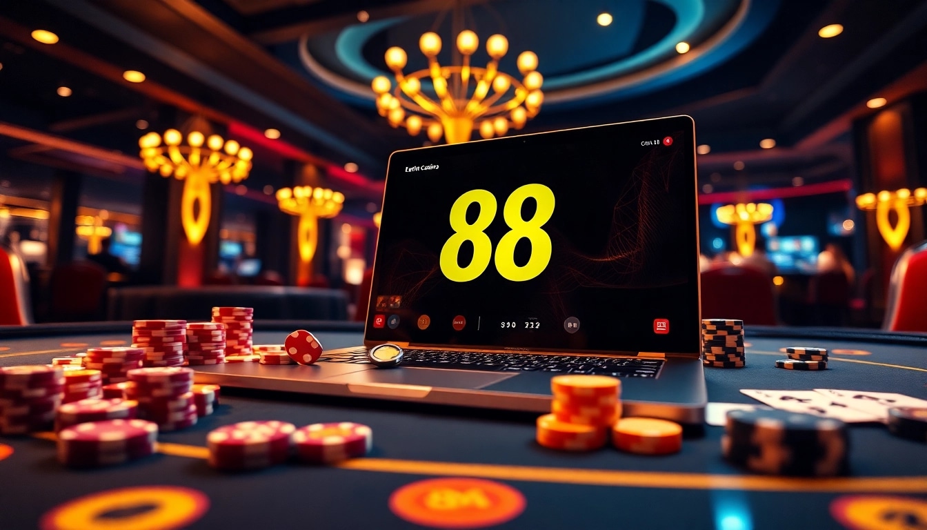 Experience the excitement of gambling at 88AA with a modern casino interface and dynamic elements.