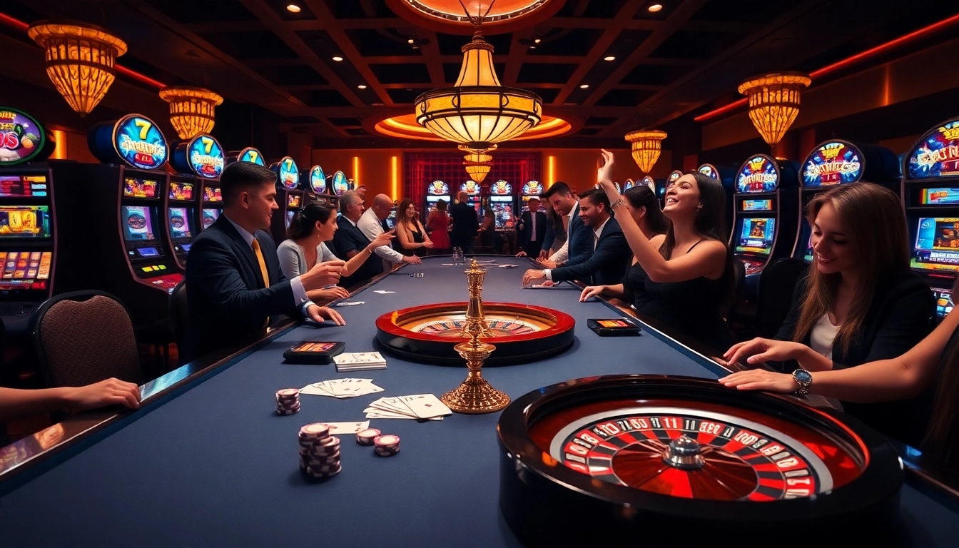 Experience hitclub's thrilling casino ambiance with players engaging at tables.