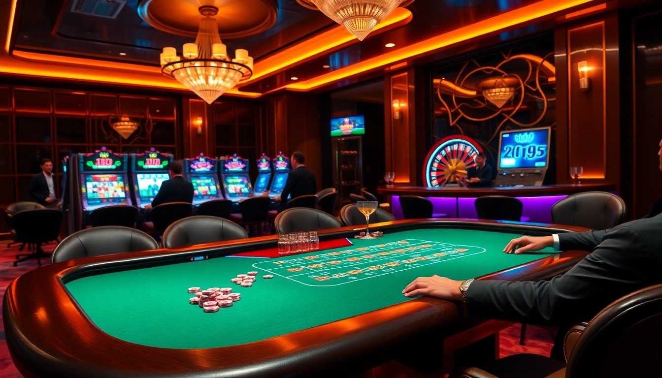 Experience the thrilling excitement at ok9 casino with players engaging in high-stakes baccarat and roulette.