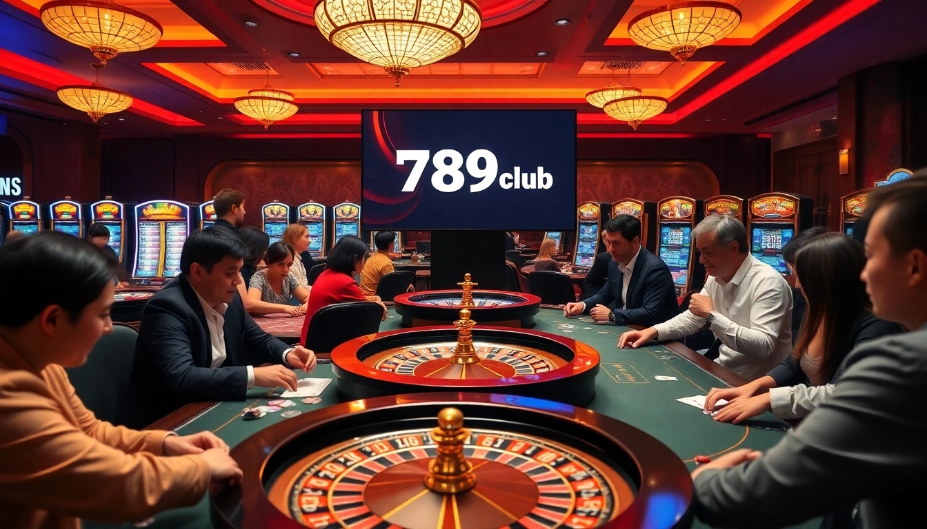Players enjoying a thrilling game at 789club's luxurious casino table.