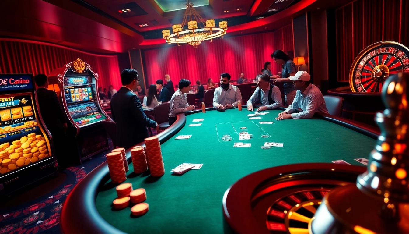 Experience thrilling gameplay with okfun games featuring casino tables and vibrant slot machines.
