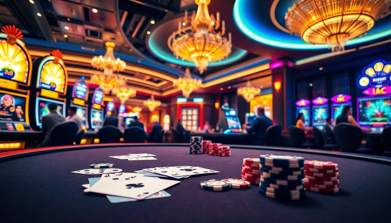 Experience high-stakes excitement at ZX88 casino with vibrant gaming tables and luxury ambiance.