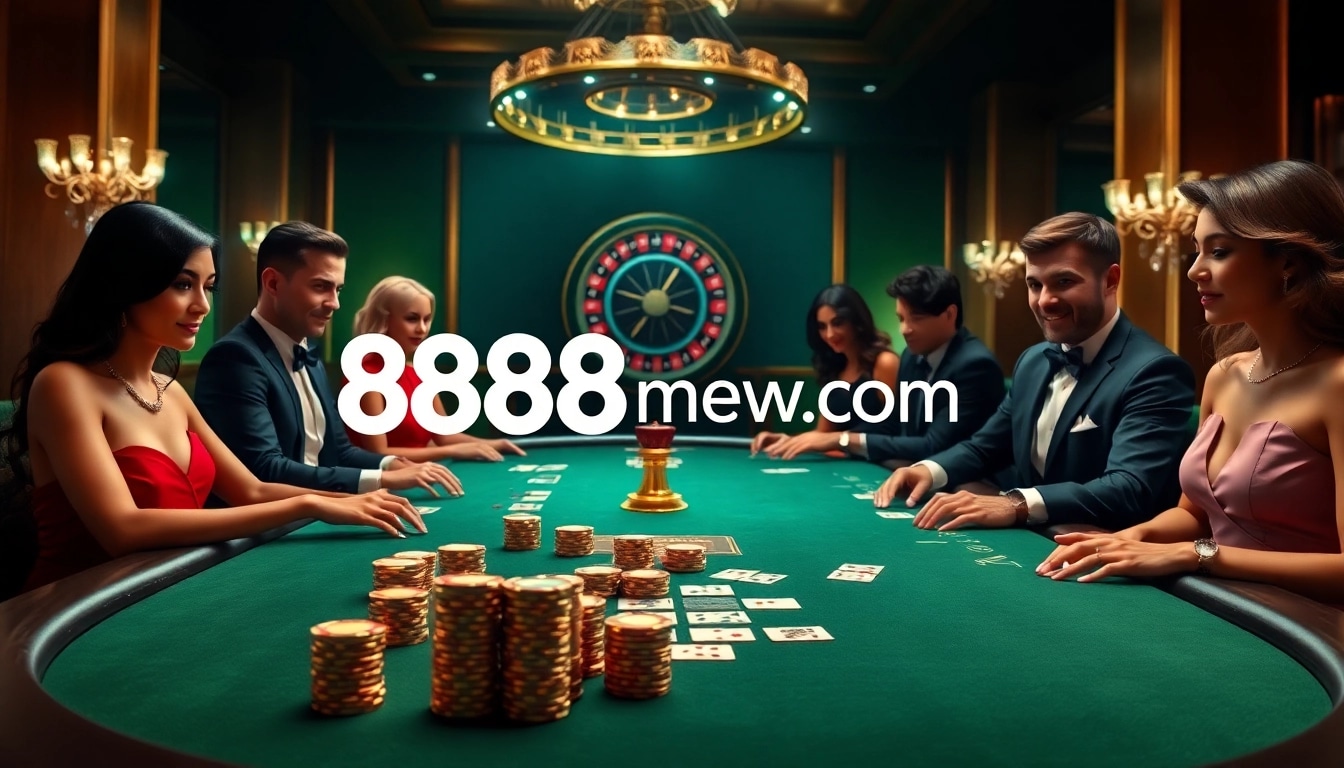 Experience the thrill of gaming with 888new.com at a luxurious poker table filled with action.