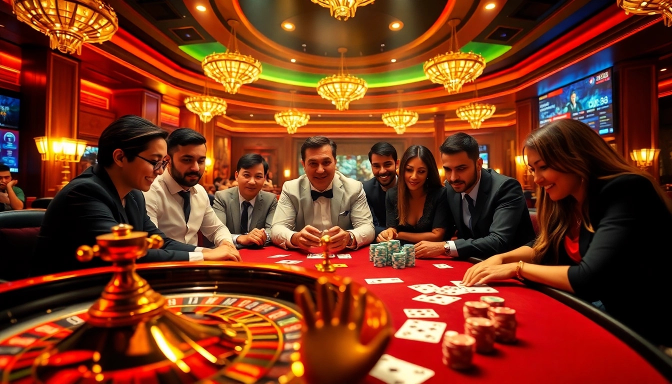 Engaging casino players immersed in a thrilling game environment with uu88 elements.