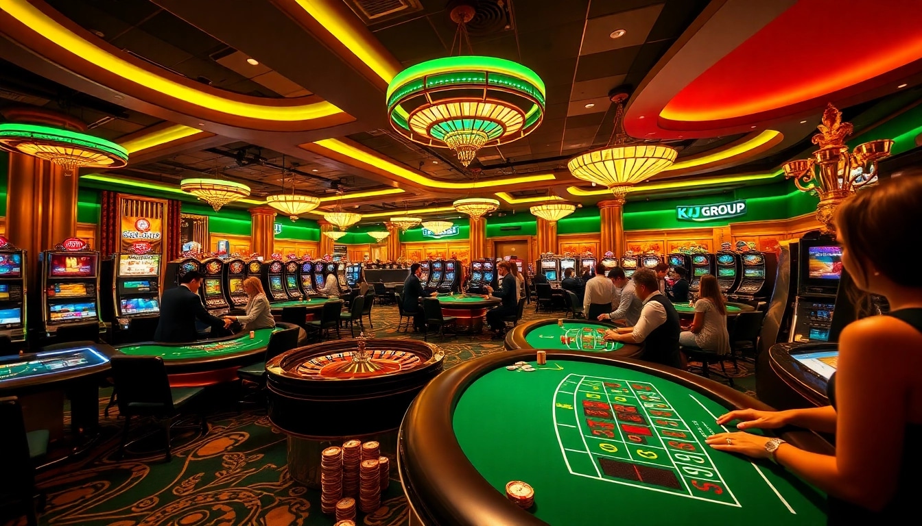 KJC Group excitement thrives at the luxury casino tables with players enjoying high-stakes action.