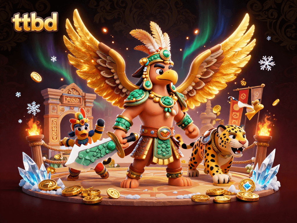 Experience thrilling gameplay with ttbd featuring vibrant 3D warriors in an electrifying casino scene.