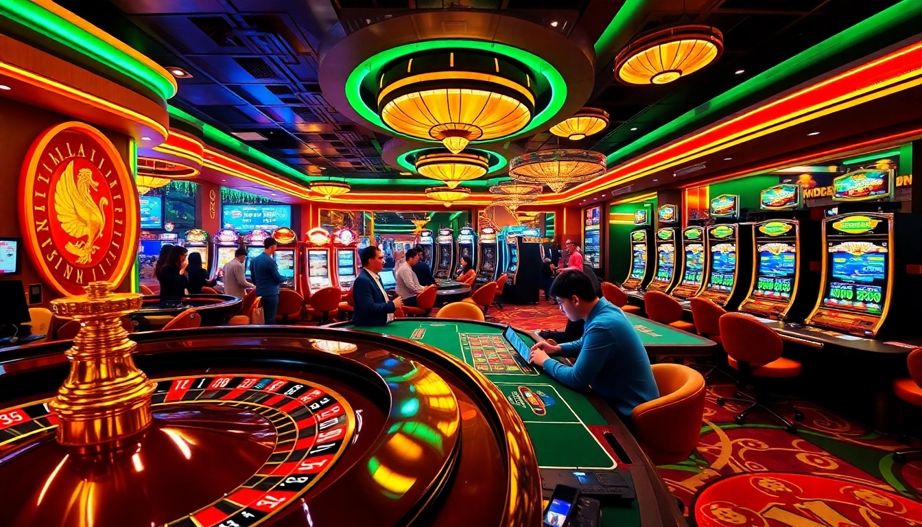 Experience the thrill of online gambling with https://www.sclub88.bet/ featuring vibrant casino tables and players enjoying games.