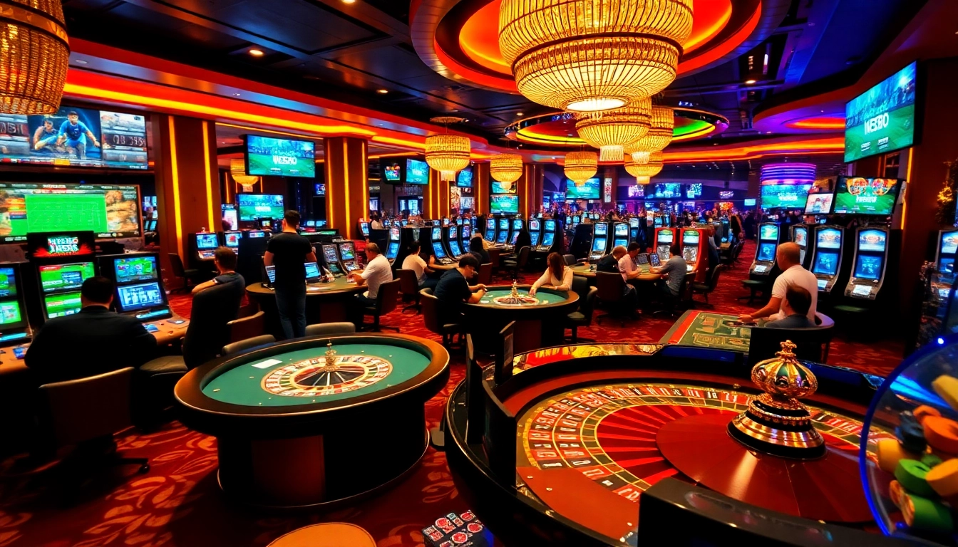 Experience thrilling games at nhà cái cm88 casino with colorful tables and diverse players.