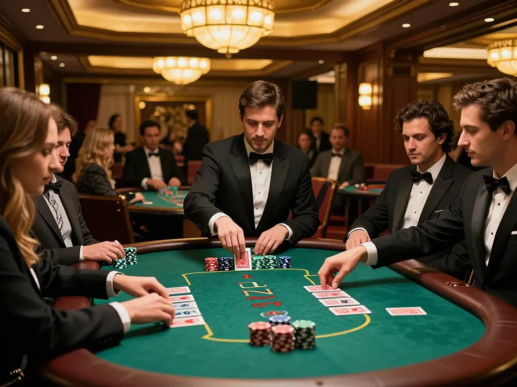 Engaged players enjoying live baccarat at ONE88.COM, strategizing their bets in elegance.
