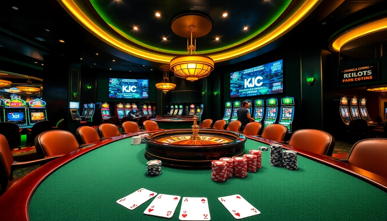 KJC.us.com offers an exciting gaming experience with vibrant casino tables and poker action.