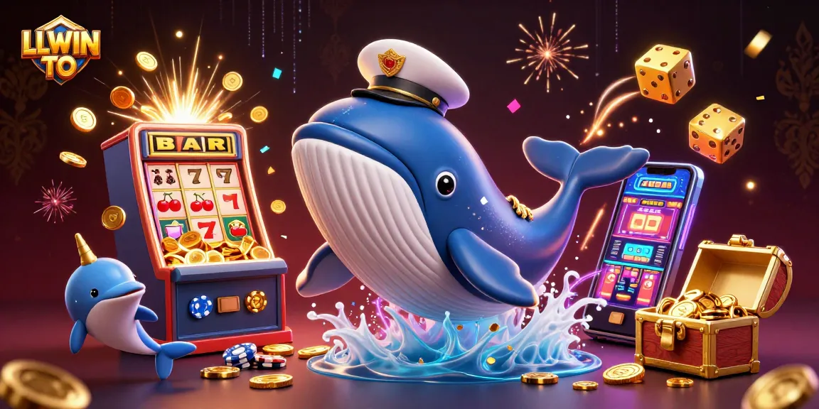 Win big with LLWIN TO, featuring a whale and dolphin in an exciting casino world.