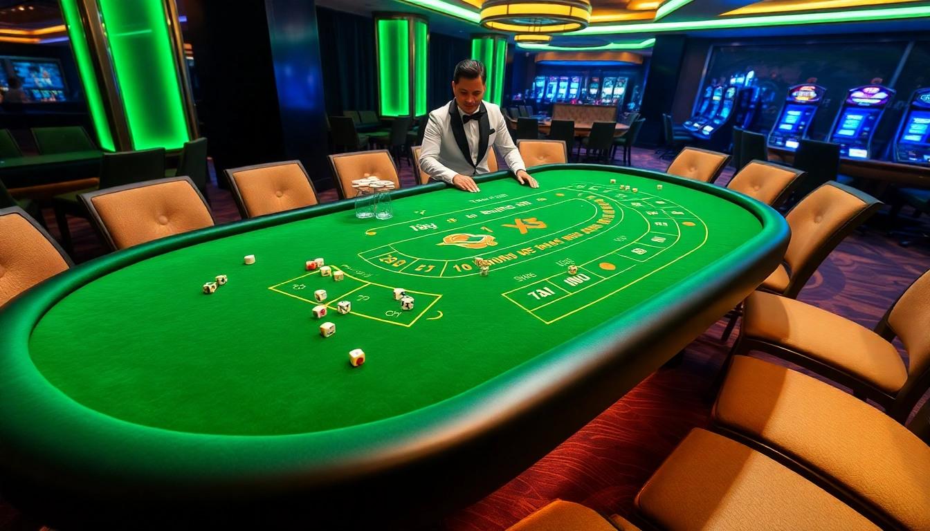 Engaging players enjoying Tài xỉu MD5 at an upscale casino table.