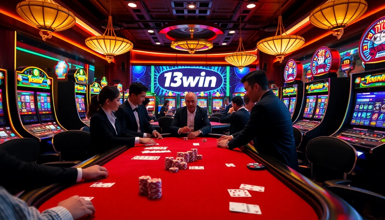 Experience the thrill of winning at 13win with engaging poker gameplay and vibrant casino elements.