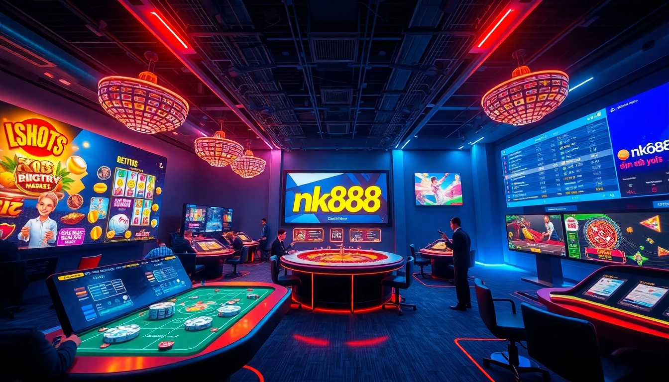 Dynamic interface of nk88 nhà cái showcasing exciting online betting games and live interactions.