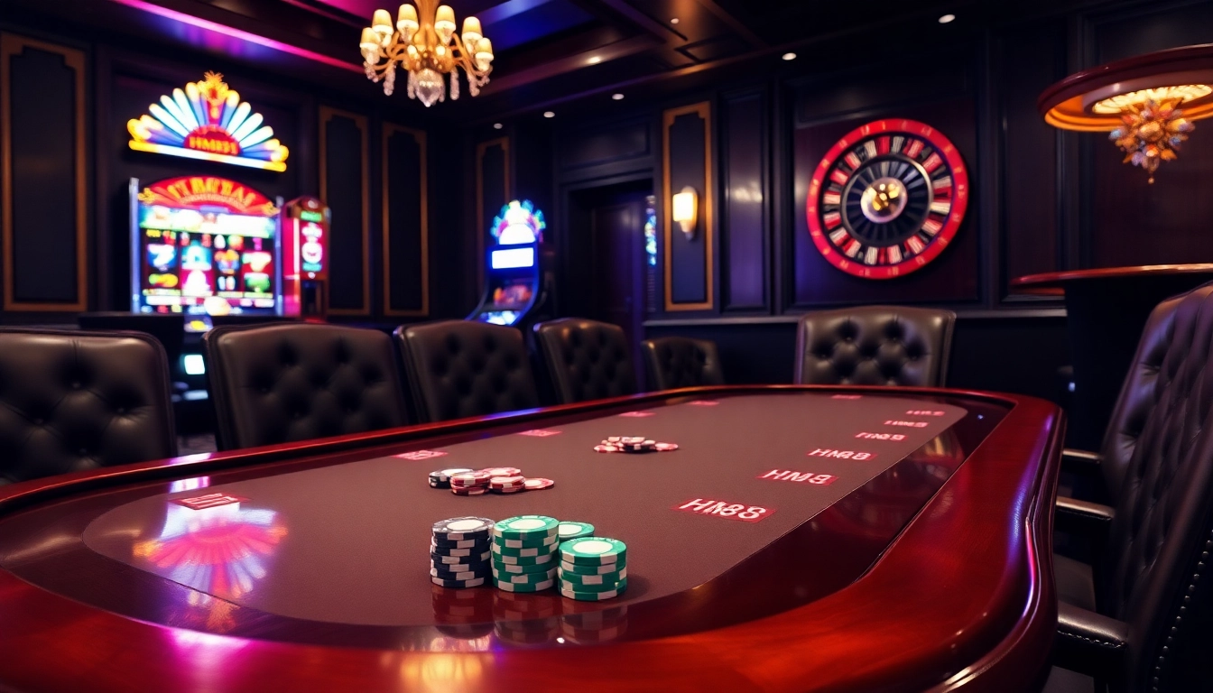 Experience high-stakes poker thrills at HM88 with luxurious tables and vibrant chips.