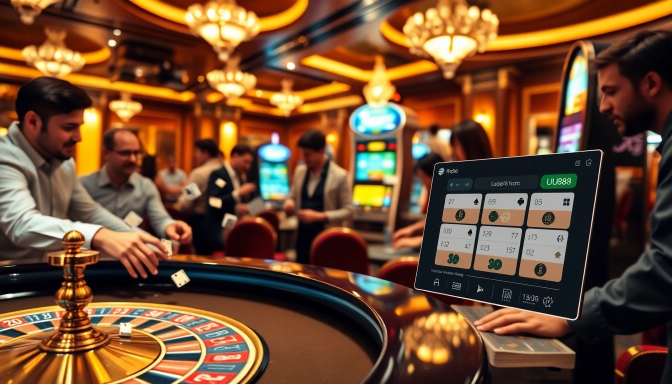 Experience exciting gameplay at UU88's casino with vibrant roulette and slot machines.