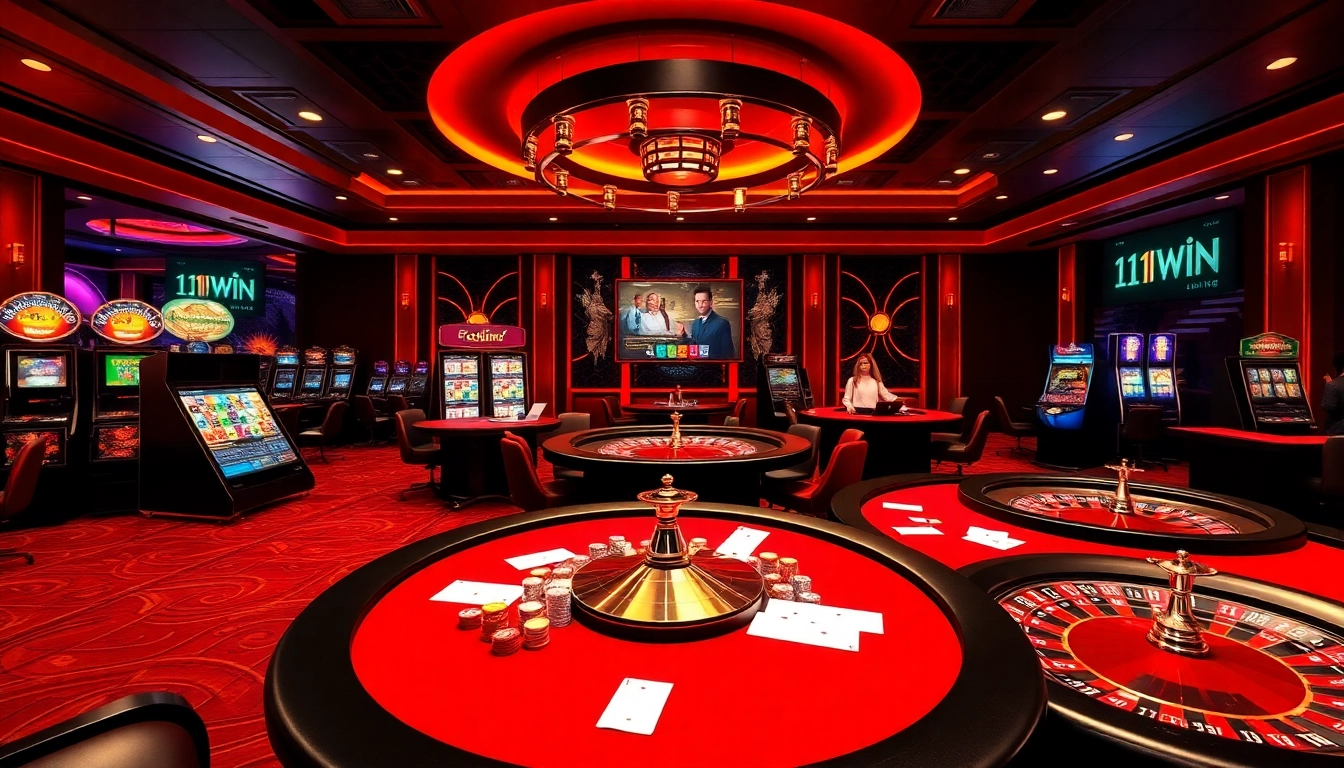An exciting online gambling scene at https://11win.ru.com/ featuring vibrant casino tables and engaging dealers.