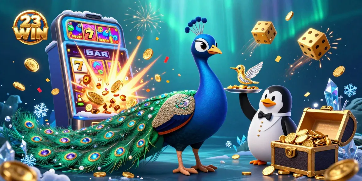 Experience thrilling gaming at 23WIN, featuring vibrant characters and jackpot elements in a captivating casino scene.