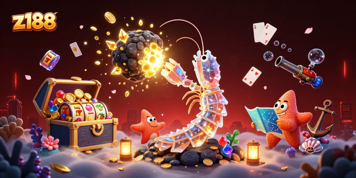 Engage in exciting slots with z188 showcasing dynamic 3D elements and vibrant casino graphics.