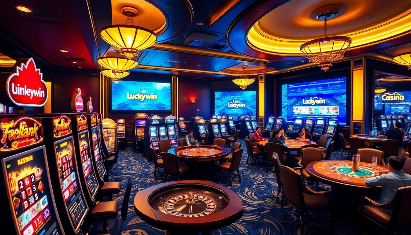 Experience the thrill of gaming with Link Luckywin in a vibrant casino setting.