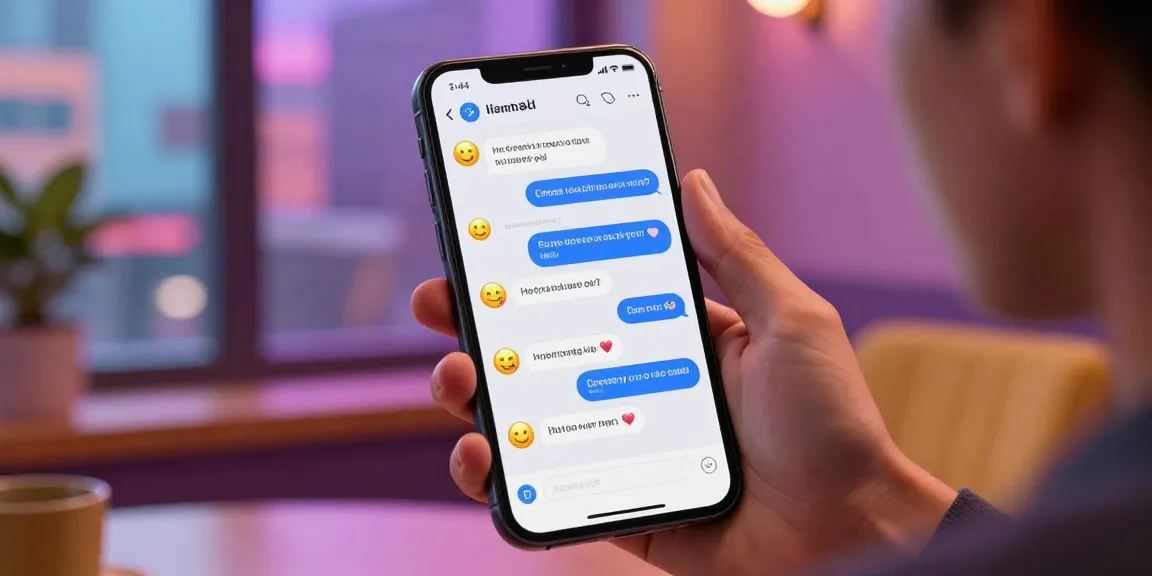 Engaging sex chat ai interaction on mobile device with vibrant emojis and playful banter.