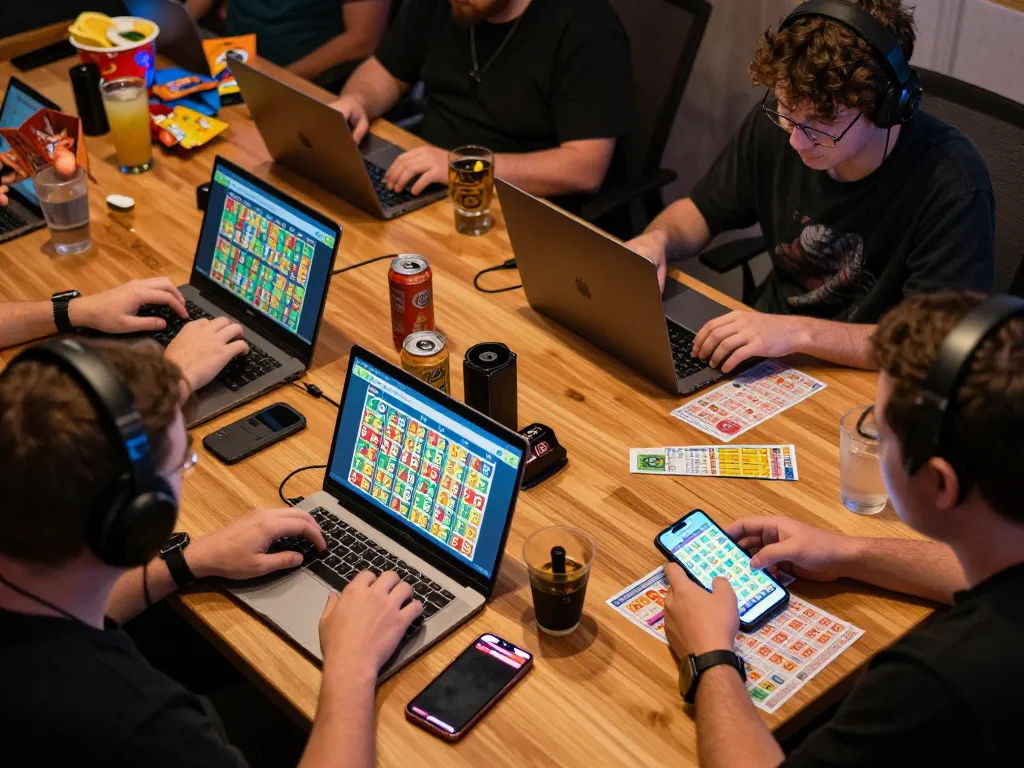 Players enjoying the 9 Lotto 4D lottery app on their devices during an online gaming session