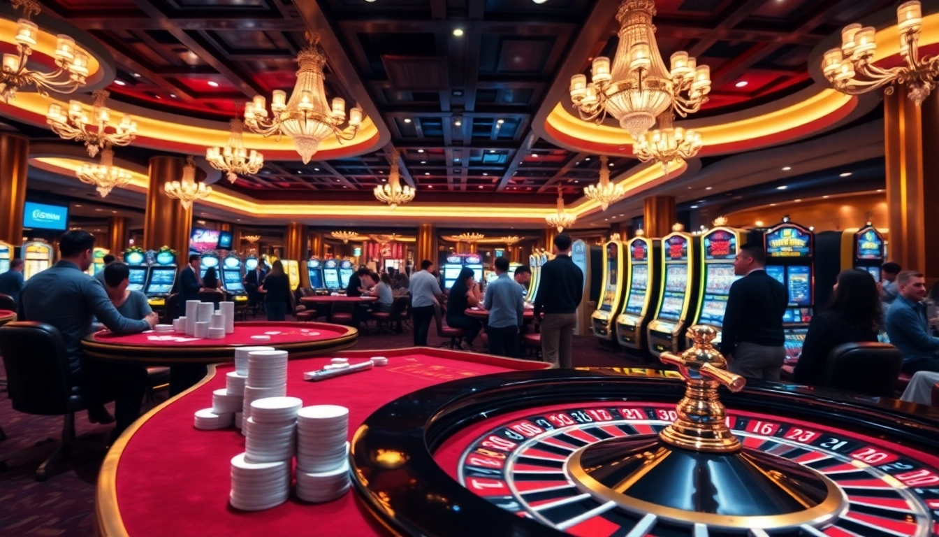 Players enjoy exciting games at LC88 COM with vibrant casino tables and thrilling slot machines.