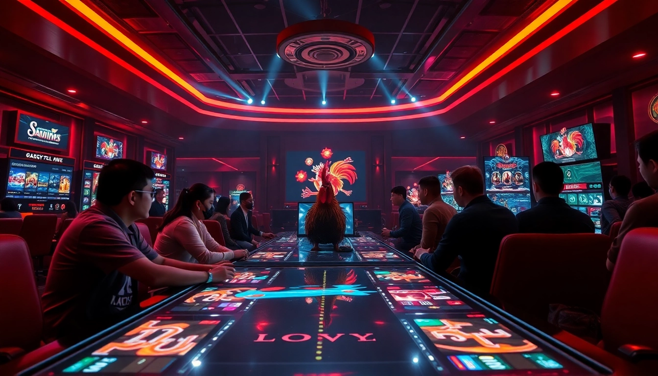 Diverse players engaging in exciting online gaming at dagawin.live, showcasing rooster fighting and casino games.