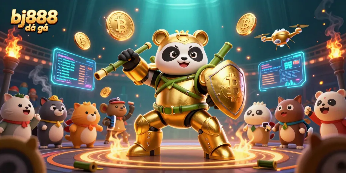 Engage in thrilling bj888 đá gà action with vibrant arena scenes and dynamic character interaction.