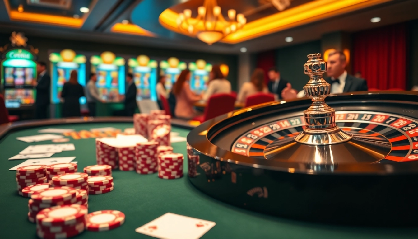 Experience thrilling gameplay at c168okvip1.com featuring an elegant casino table with poker and roulette elements.