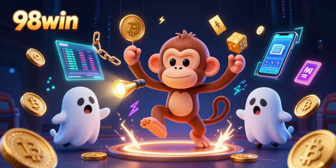 Engage in thrilling gameplay at 98win with 3D cartoon characters in a rich casino setting.