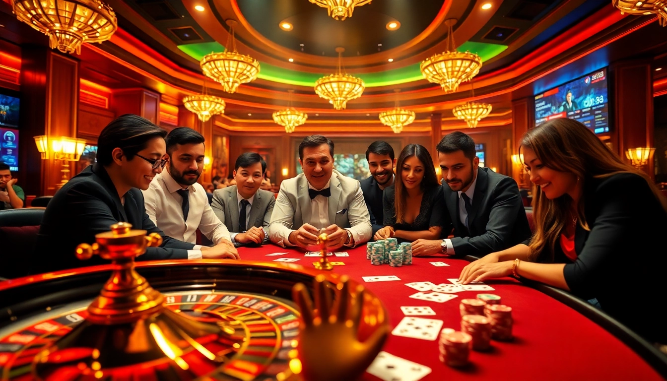 Engaging casino players immersed in a thrilling game environment with uu88 elements.