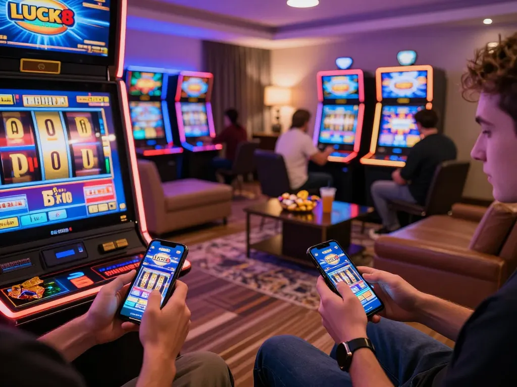 Ứng dụng LUCK8 được giới thiệu trên điện thoại thông minh khi người chơi tận hưởng những trải nghiệm game trực tuyến đầy hồi hộp.