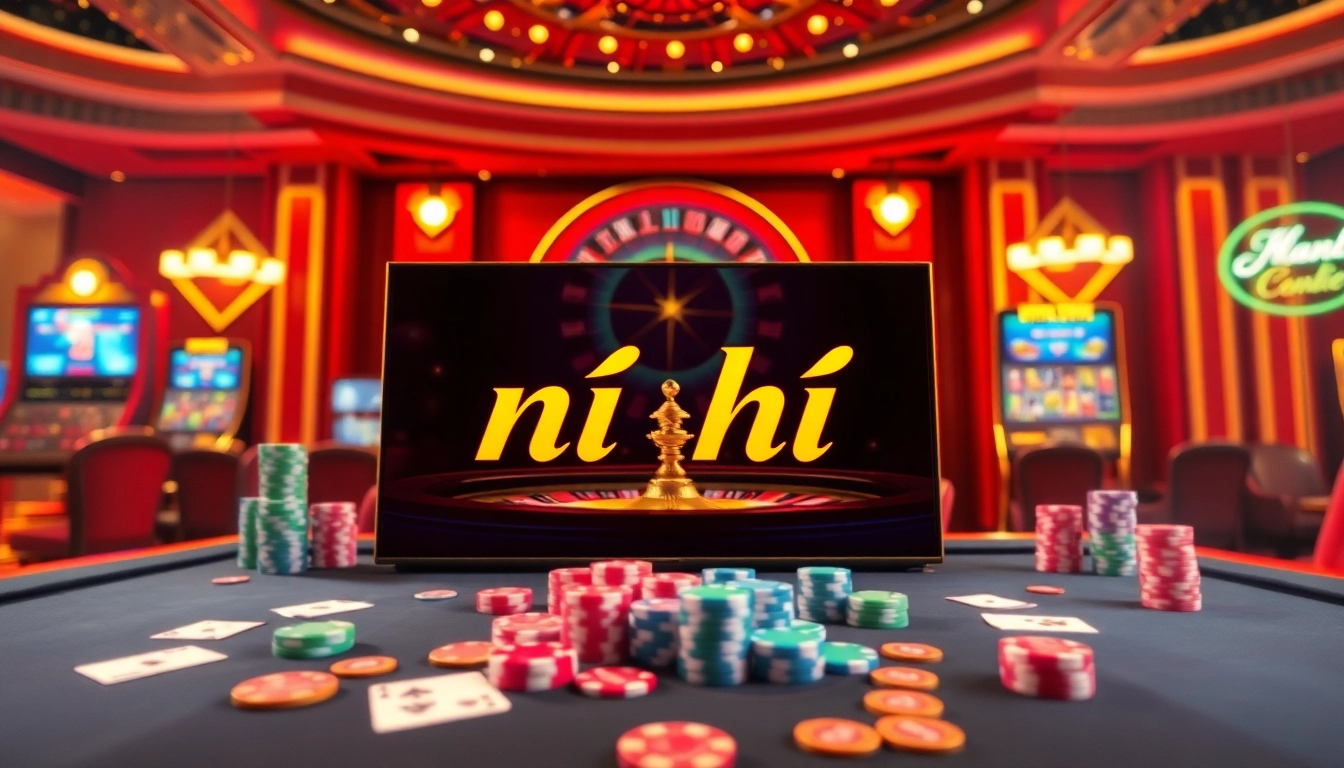 Experience the excitement of nổ hũ at a luxurious online casino with vibrant slots and gaming action.