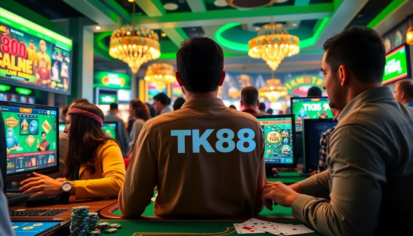 Players enjoying online gambling at tk88win.live with vibrant games and user-friendly interface.