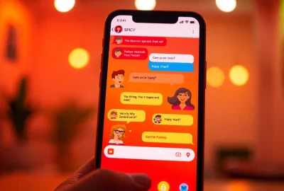 Engaging spicy chat interface showcasing lively conversations with diverse avatars.